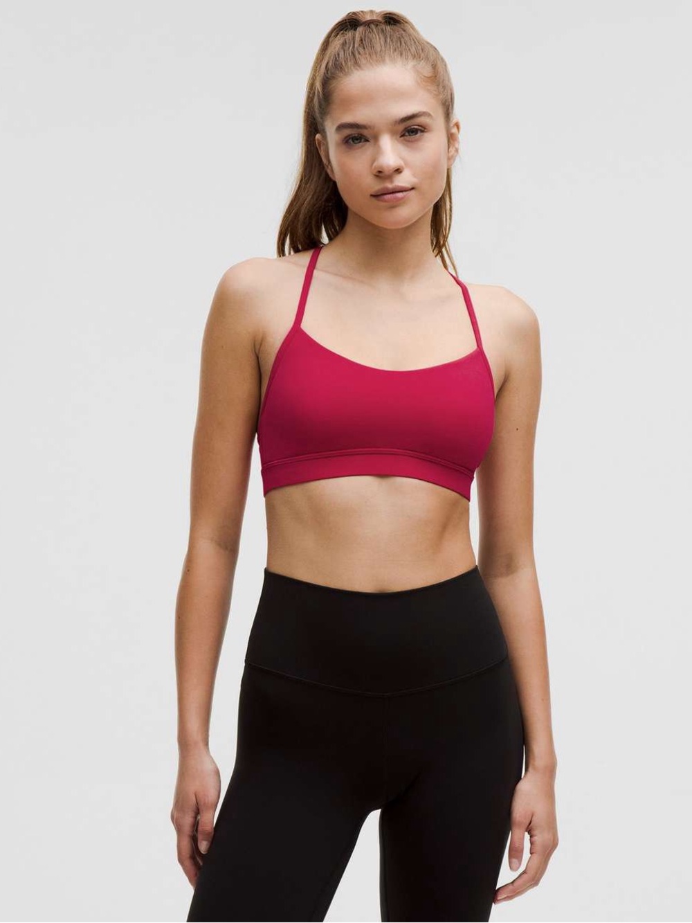 lululemon Flow Y Nulu Sports Bra Light Support Mulberry Spark 6